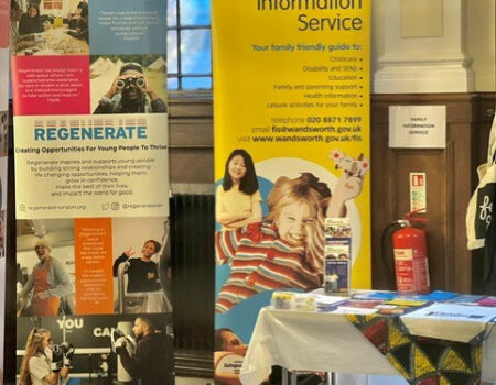 An image of banners at a conference